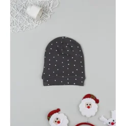 Gorro niña gris con corazones