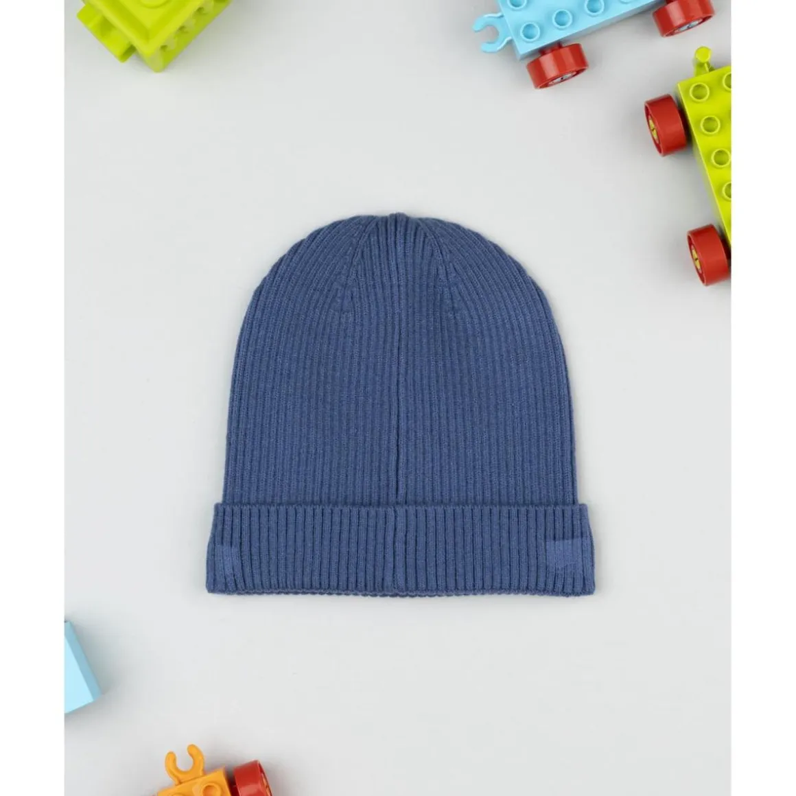Gorro niño azul de canalé con Mickey