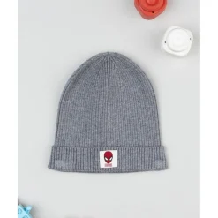 Gorro niño gris de canalé con Spiderman