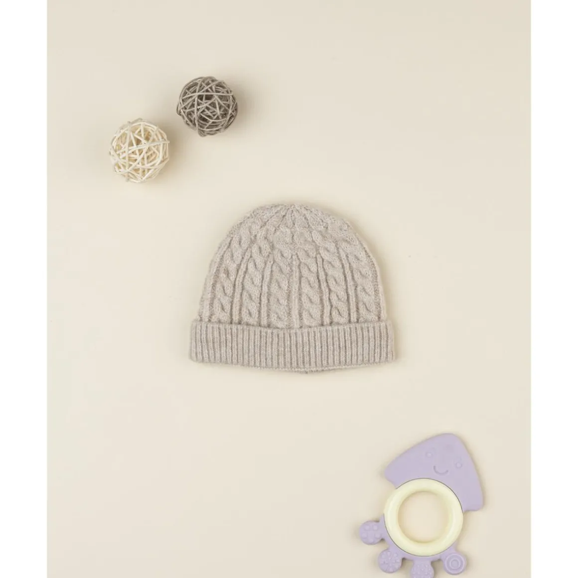 Gorro tricot de niño beige