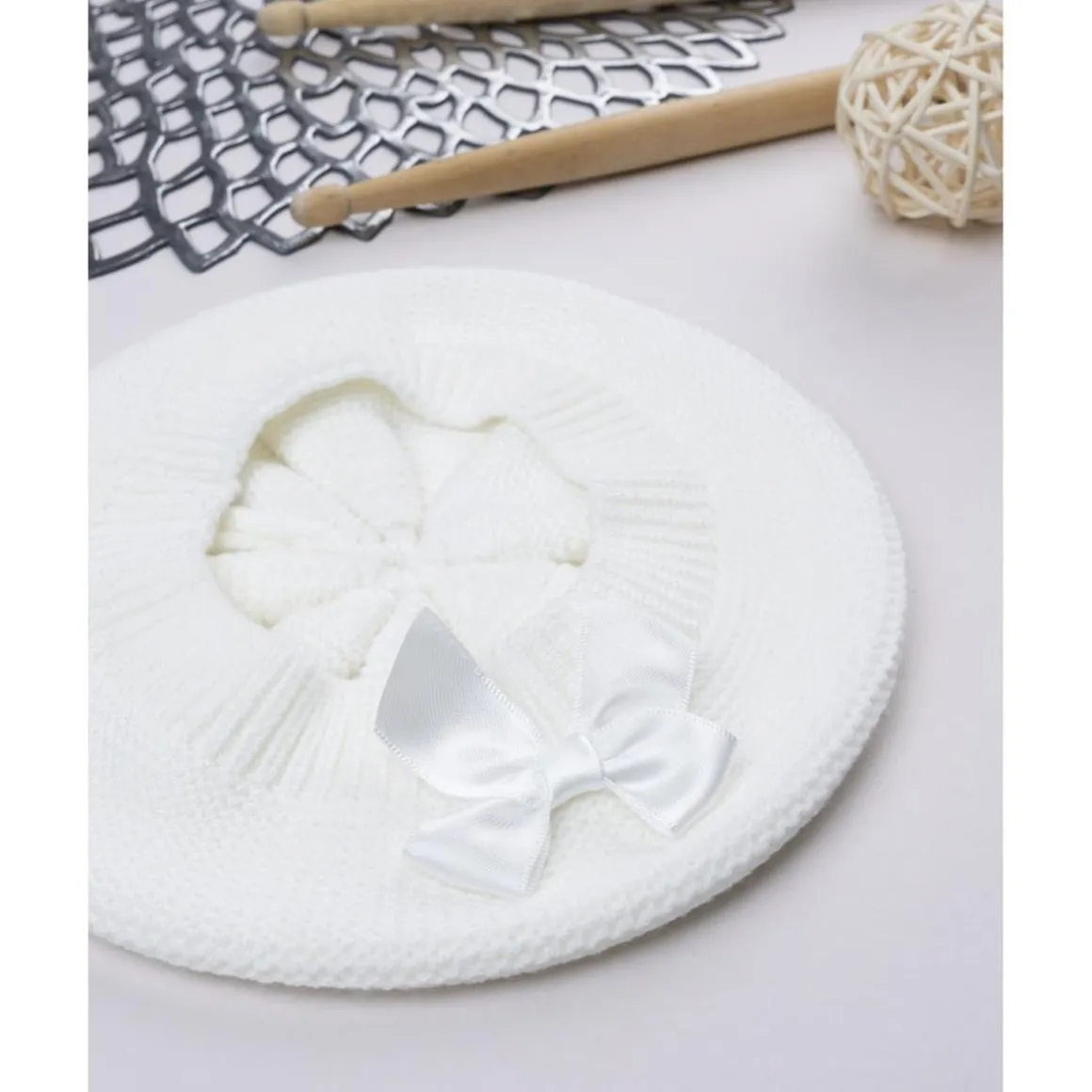 Gorro tricot niña blanco