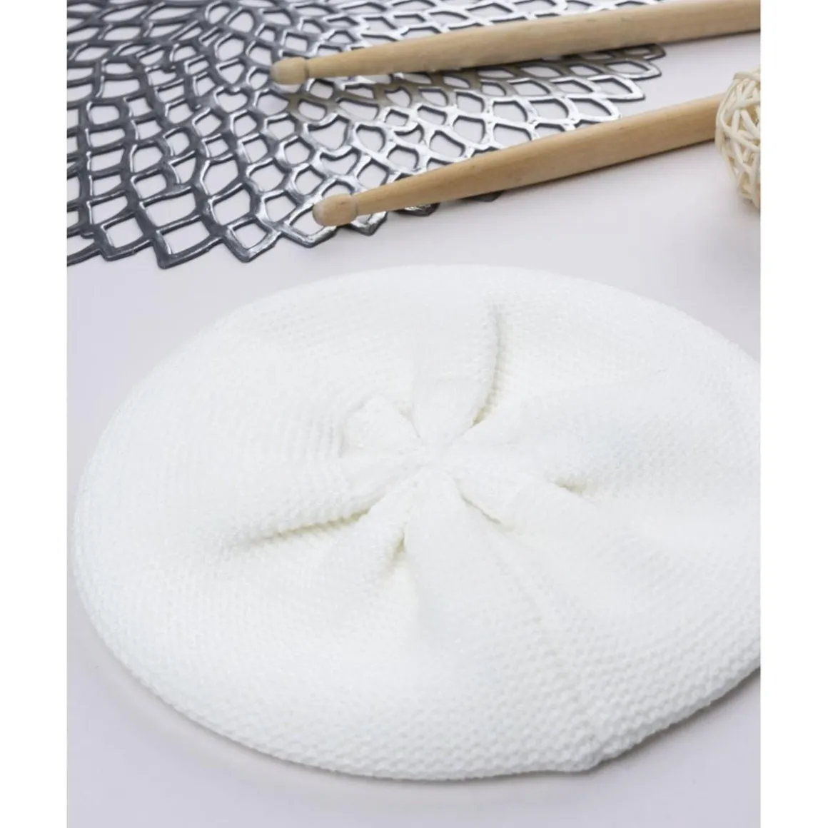 Gorro tricot niña blanco