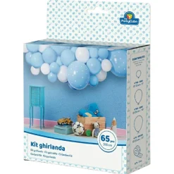 Guirnalda azul y blanca con 65 piezas