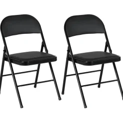Homcom - 2 sillas plegables Negro