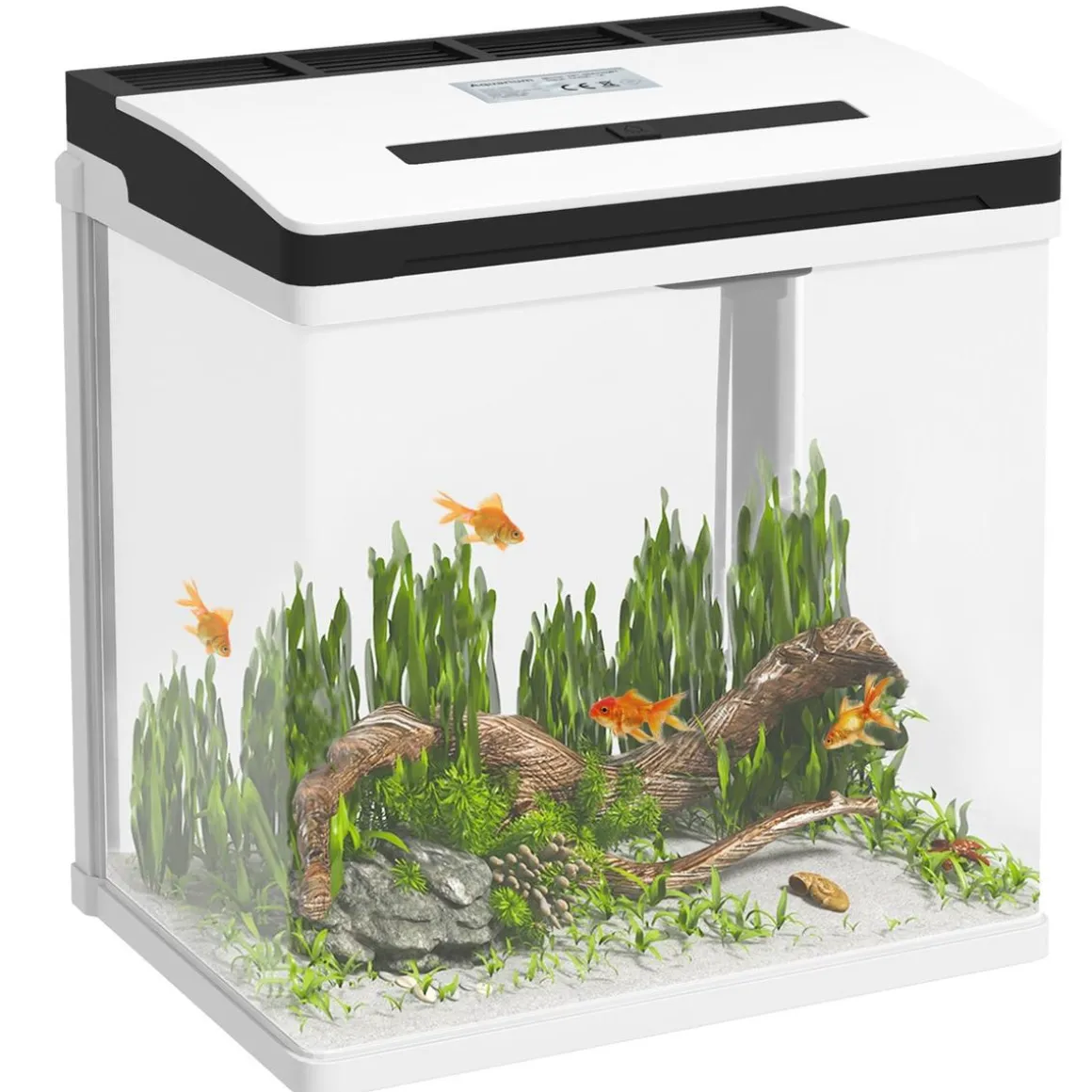 Homcom - Acuario 13L con filtro e iluminación