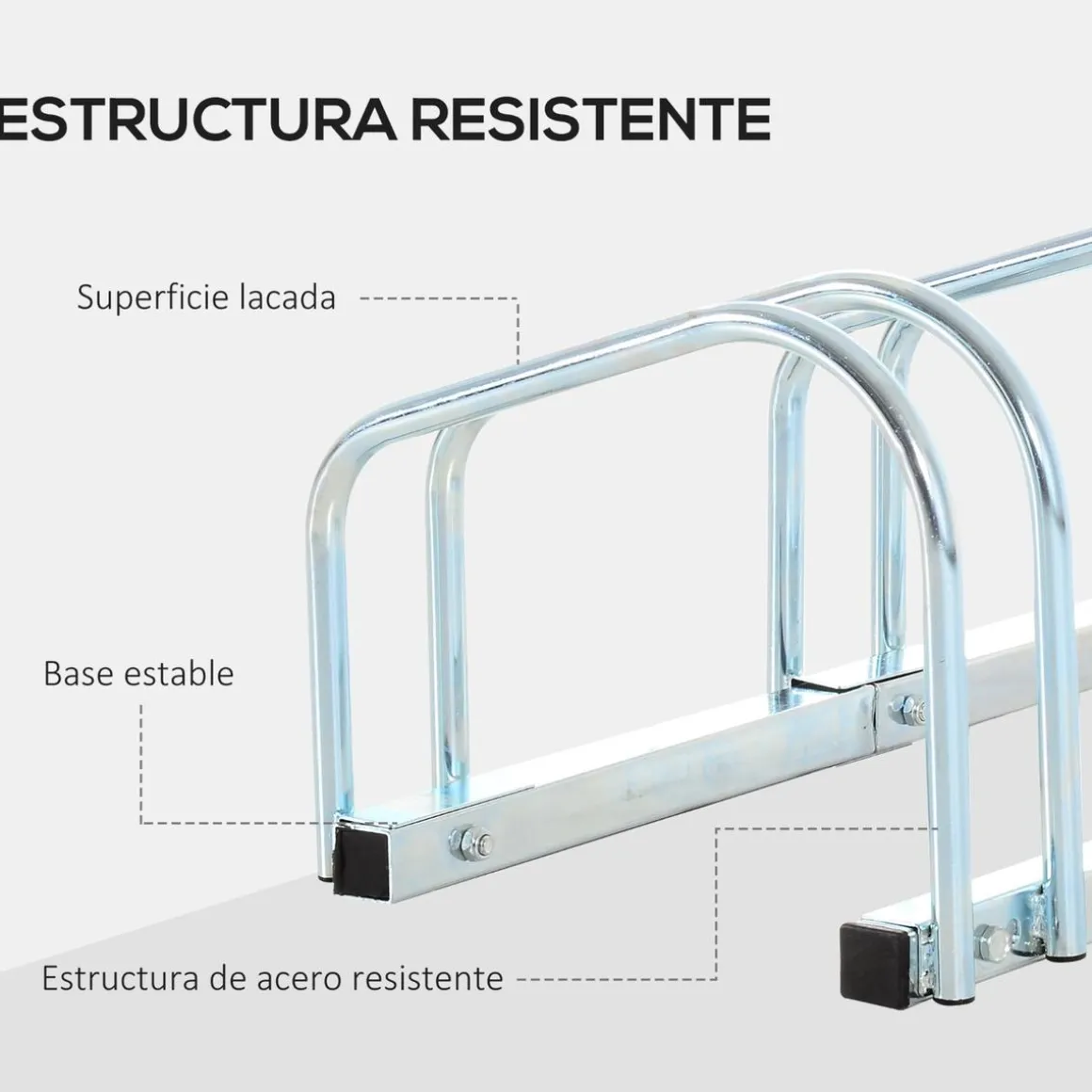 Homcom - Aparcamiento para 3 bicicletas Plata