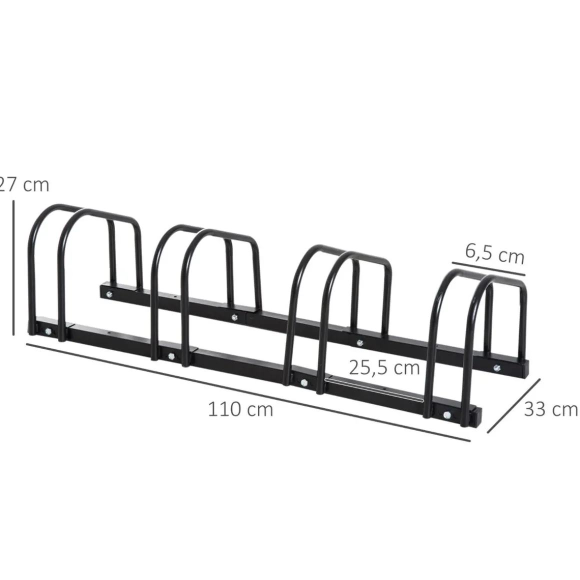 Homcom - Aparcamiento para 4 bicicletas Negro