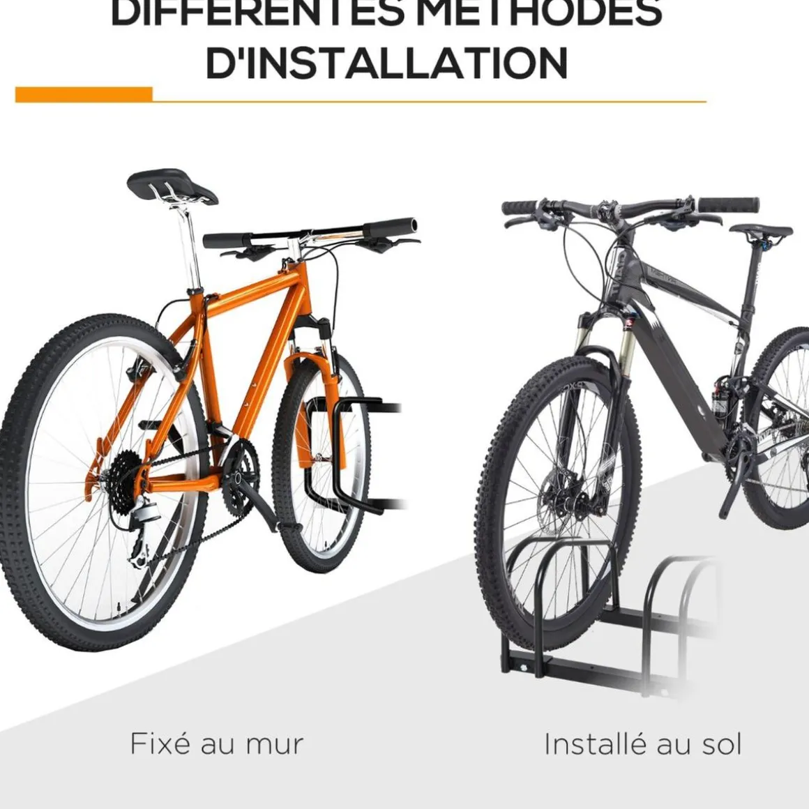 Homcom - Aparcamiento para 4 bicicletas Negro