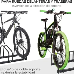 Homcom - Aparcamiento para 6 bicicletas Negro