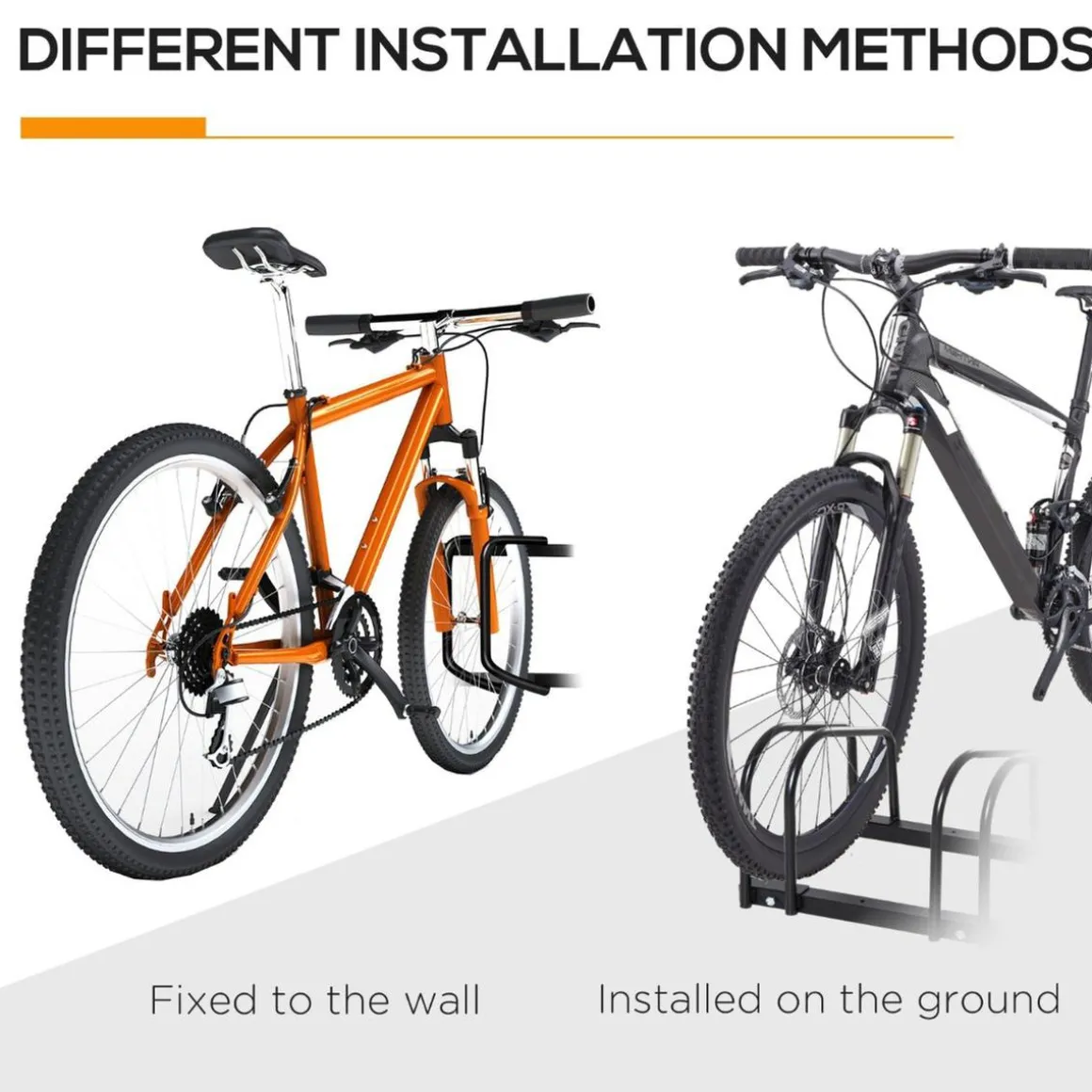 Homcom - Aparcamiento para 3 bicicletas Negro