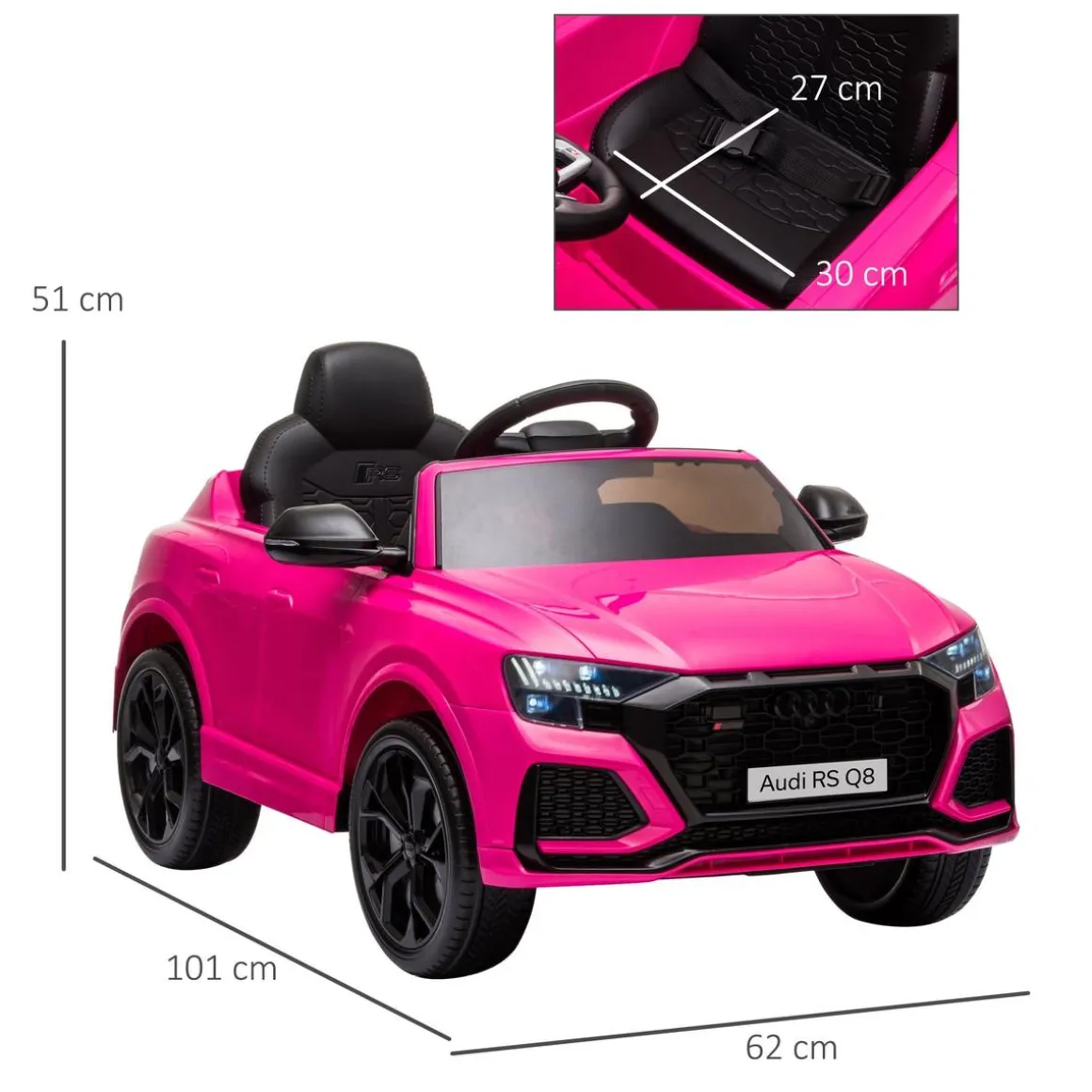 Homcom - Audi RS Q8 Batería con control remoto