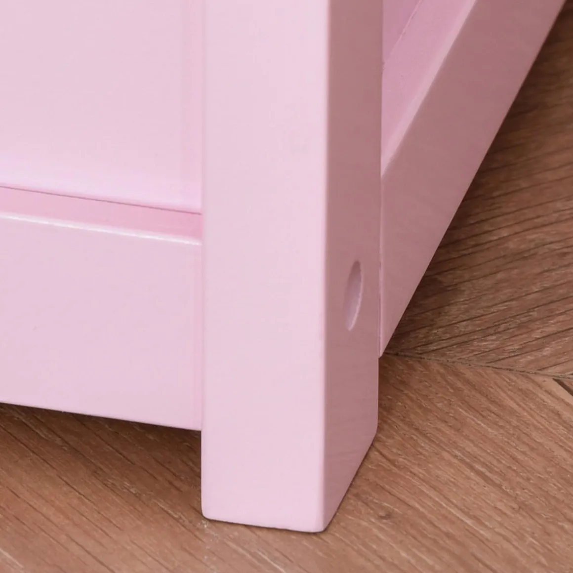 Homcom - Baúl para juguetes Madera Rosa