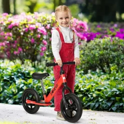 Homcom - Bicicleta de equilibrio regulable sin pedales roja
