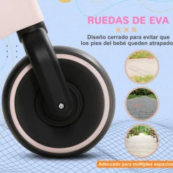 Homcom - Bicicleta sin pedales rosa
