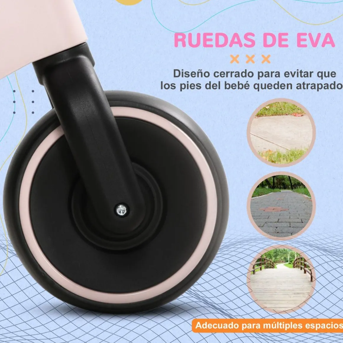 Homcom - Bicicleta sin pedales rosa