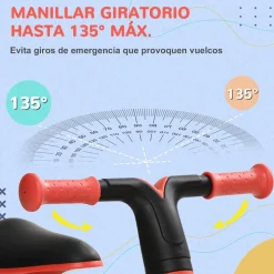 Homcom - Bicicleta sin pedales rojo