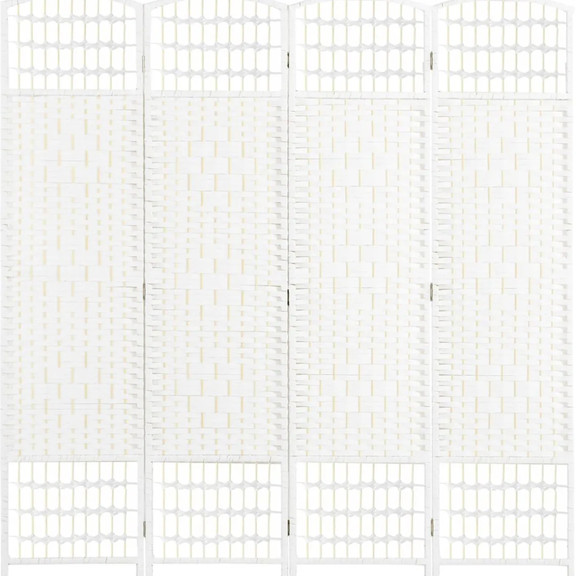 Homcom - Biombo de cuerda de papel 4 paneles