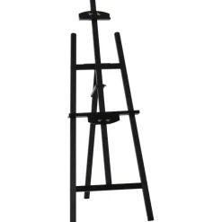 Homcom - Caballete de madera con trípode Negro