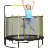 Homcom - Cama elástica con red de seguridad Ø110 cm negro