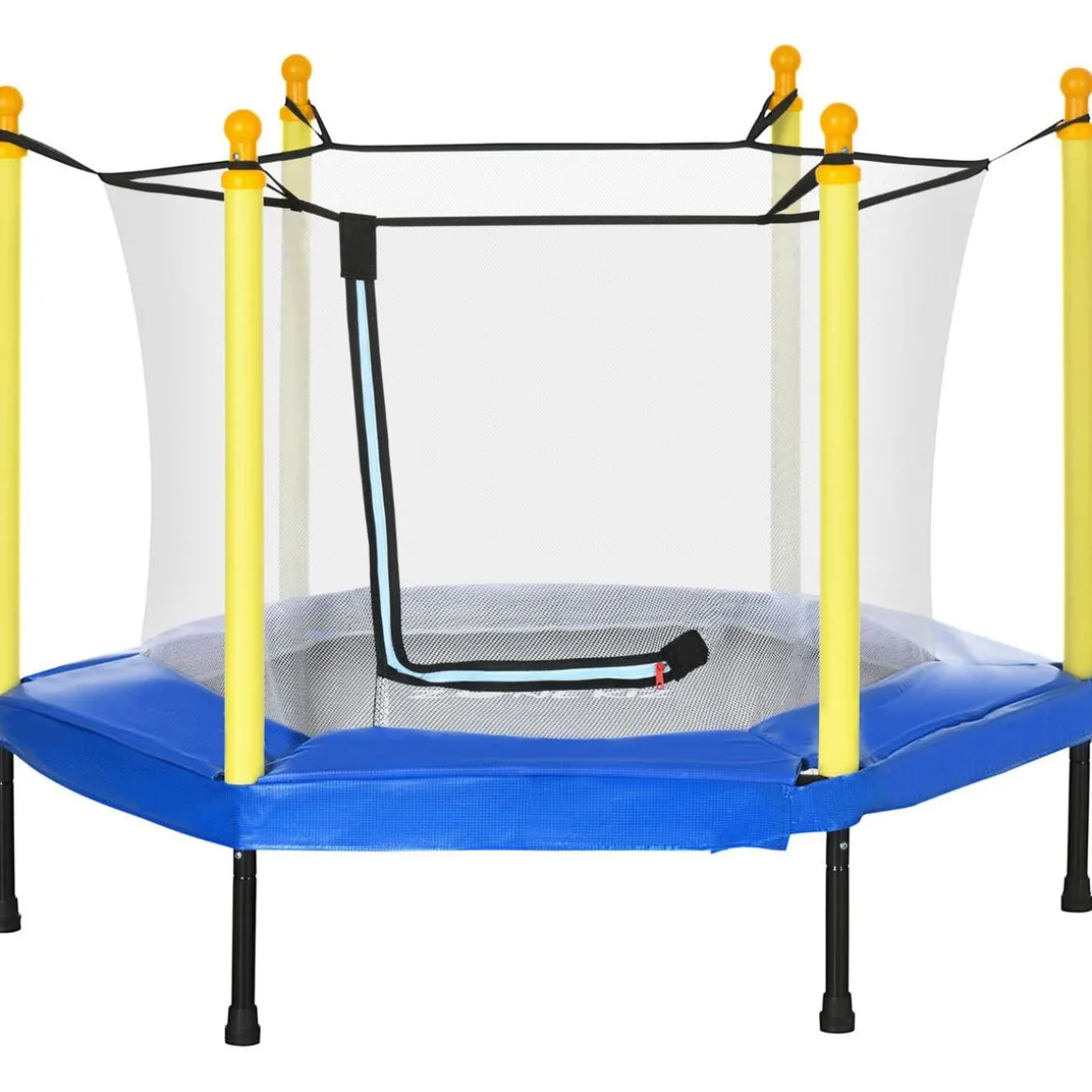 Homcom - Cama elástica con red de seguridad azul