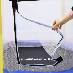 Homcom - Cama elástica con red de seguridad azul