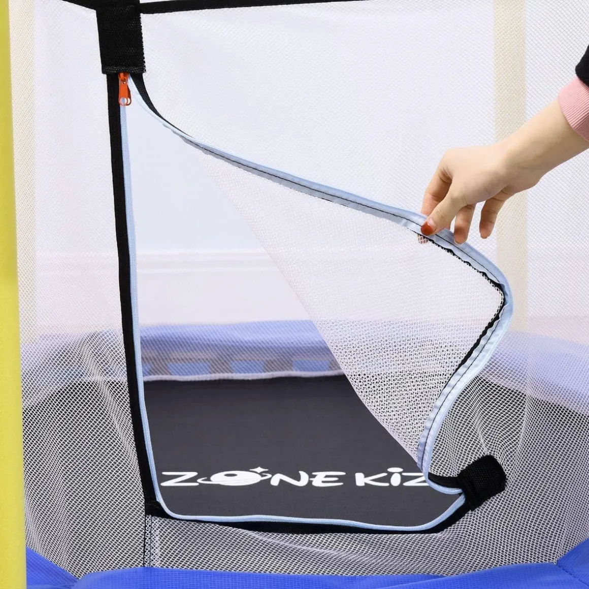Homcom - Cama elástica con red de seguridad azul