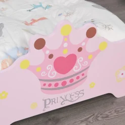 Homcom - Cama infantil Madera Rosa