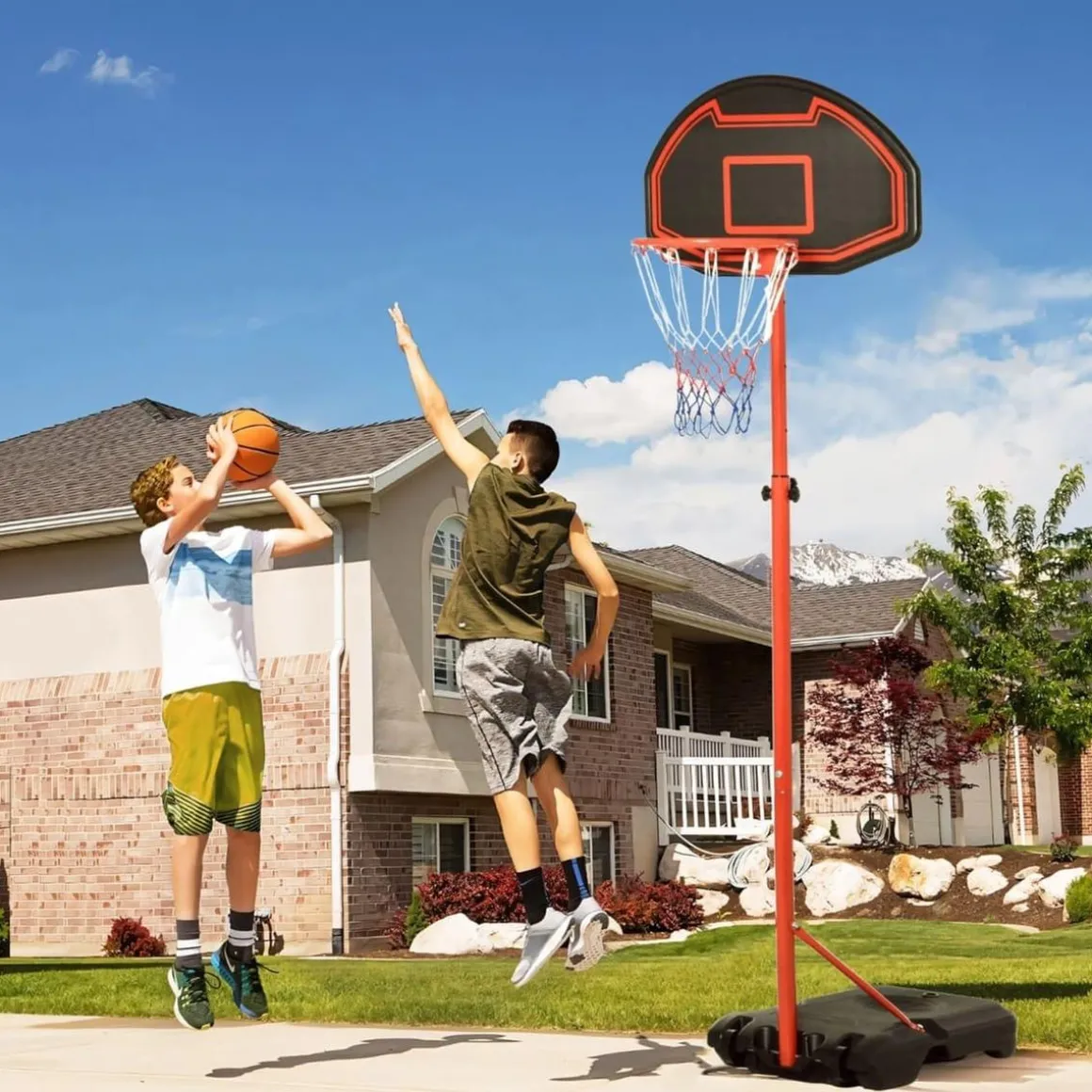 Homcom - Canasta baloncesto ajustable con base