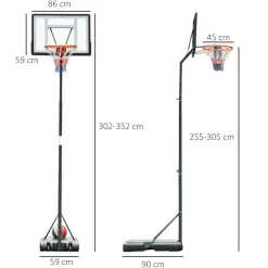Homcom - Canasta completa de baloncesto