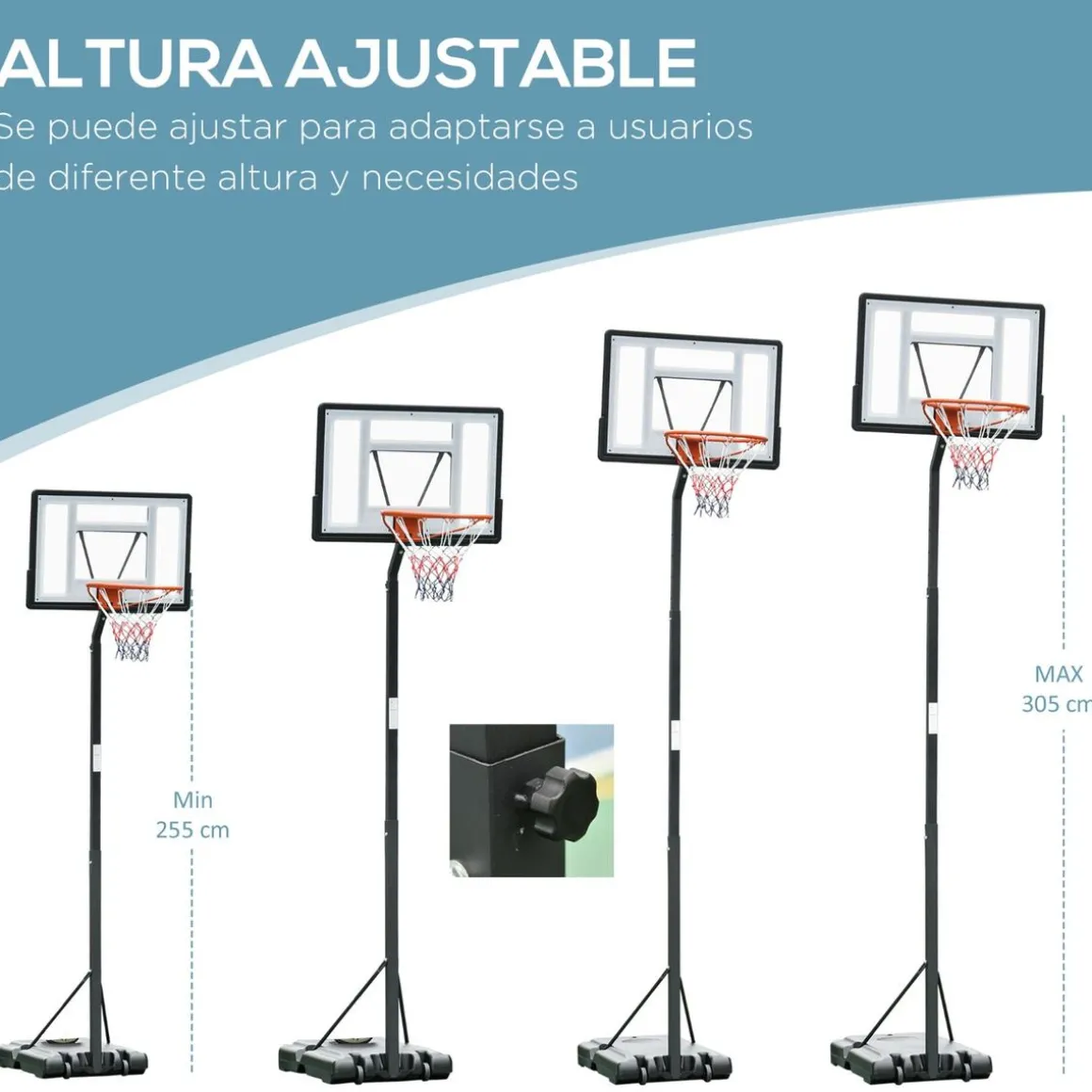 Homcom - Canasta completa de baloncesto