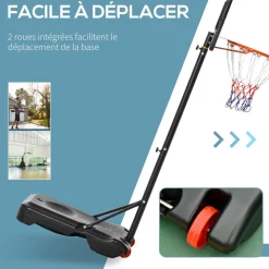 Homcom - Canasta de baloncesto de pie ajustable de 295-261 cm
