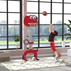 Homcom - Canasta de baloncesto infantil Rojo