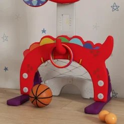 Homcom - Canasta de baloncesto infantil Rojo