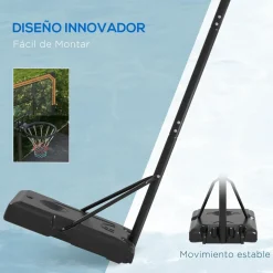 Homcom - Canasta de baloncesto acero Negro