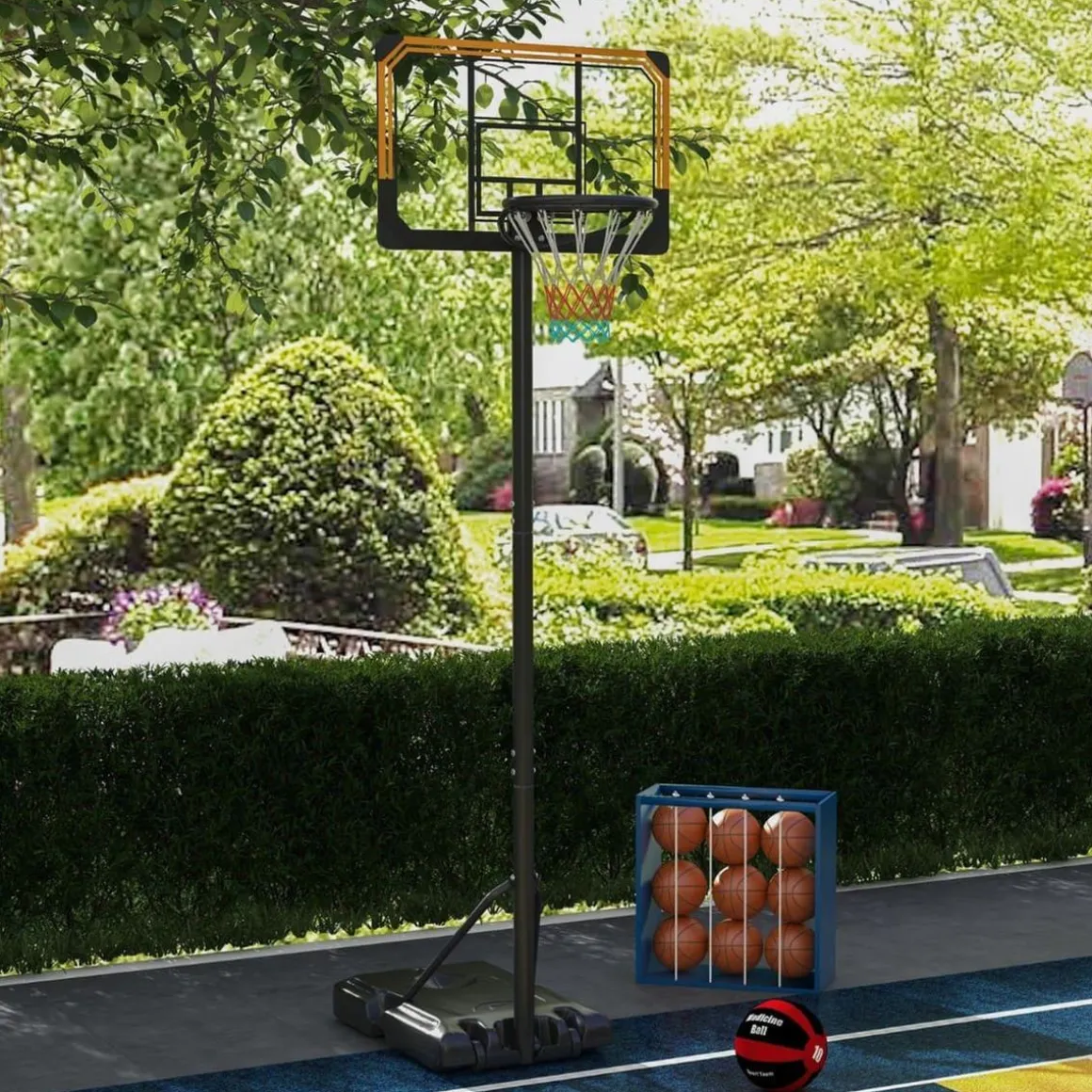 Homcom - Canasta de baloncesto acero Negro