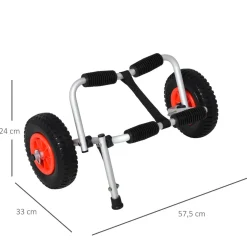 Homcom - Carro para transporte Kayak plegable