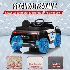 Homcom - Coche de policía eléctrico Negro