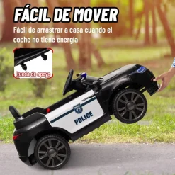 Homcom - Coche de policía eléctrico Negro