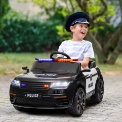 Homcom - Coche de policía eléctrico Negro
