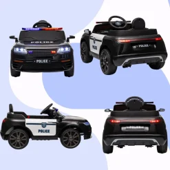 Homcom - Coche de policía eléctrico Negro