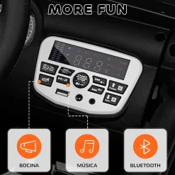 Homcom - Coche eléctrico batería 12 V con mando a distancia Negro