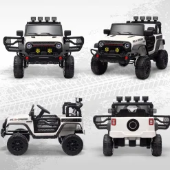 Homcom - Coche eléctrico batería 12 V con mando a distancia Blanco
