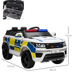 Homcom - Coche eléctrico de policía con mando