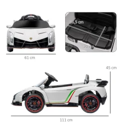 Homcom - Coche Eléctrico Lamborghini Veneno Blanco