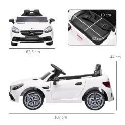 Homcom - Coche eléctrico Mercedes blanco
