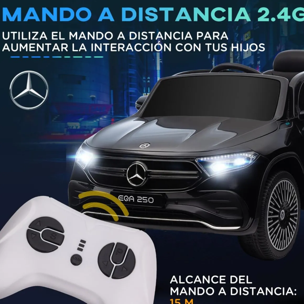 Homcom - Coche Eléctrico Mercedes-Benz EQA Negro