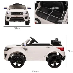 Homcom - Coche eléctrico SUV blanco
