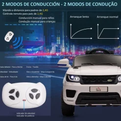 Homcom - Coche eléctrico SUV blanco