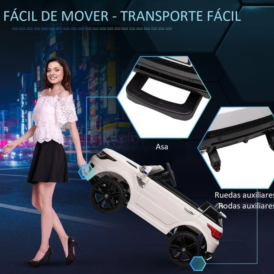 Homcom - Coche eléctrico SUV blanco