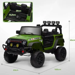 Homcom - Coche eléctrico Verde con mando